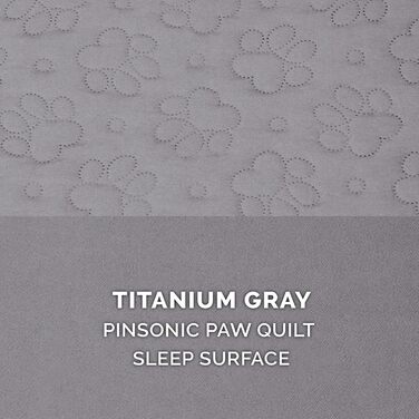 Крісло-лежанка для собак Furhaven Pinsonic, з охолоджуючим гелевим шаром, стегане, L-подібне, знімний, пральний чохол, Титан, Jumbo, XL, 102 x 81 x 20 см