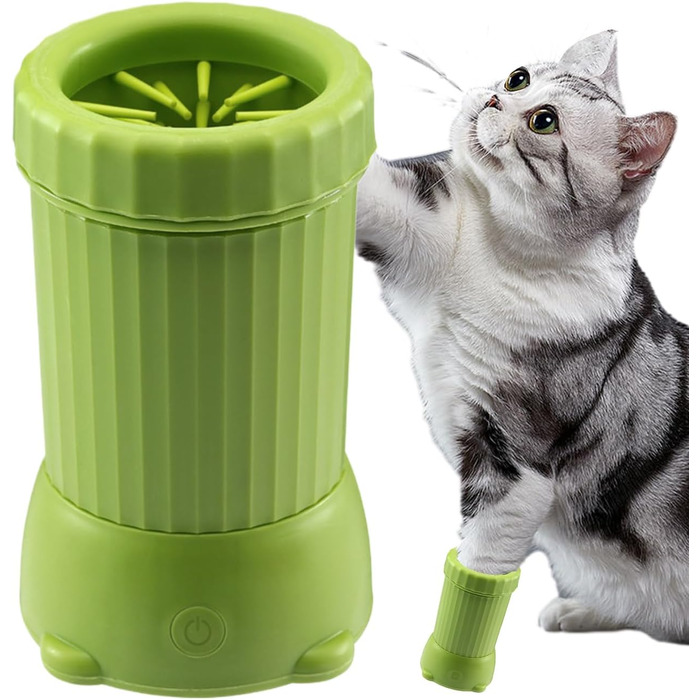 Автоматичний мийник лап для собак - USB зарядка, для подорожей та прогулянок (зелений)