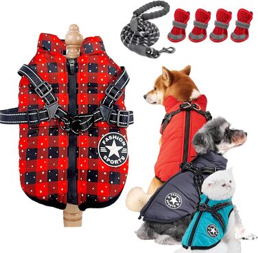 Зимовий теплий одяг для собак Furry King: 3-в-1 куртка, вітро- та водовідштовхувальна, для малих, середніх та великих собак/котів (Sterne, XL)