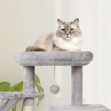 Котячий комплекс MIAO PAW 10 сірий: дряпка, ігровий будиночок, ліжко, стовпи з сизалю для котів