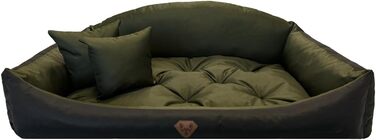 Ортопедичне ліжко для собак Dogs4Life: м'яке, миється, підходить для собак маленьких, середніх та великих порід (M, Хакі)