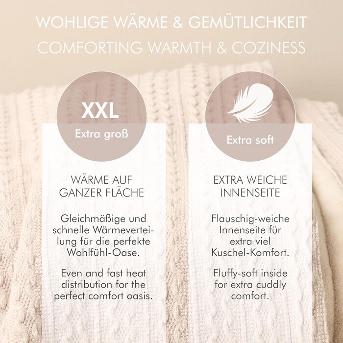 Електрична гріюча ковдра Promed з автовимкненням, 180x130 см, 10 температурних режимів, для шиї, плечей та спини (Бежева)