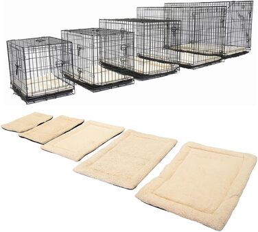 Лежак для собак і котів MaxxPet, 107x71 см, кремовий, м'яка подушка для домашніх тварин