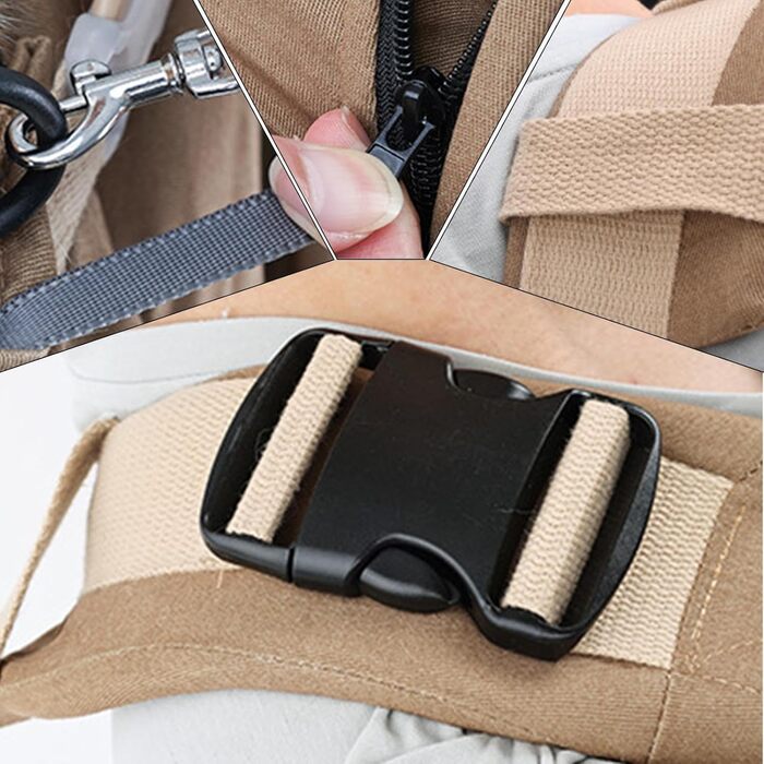 Сумка-переноска для собак та котів, рюкзак-переноска для тварин, легка та зручна, з безпечним ременем, для подорожей на відкритому повітрі, хакі