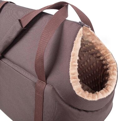 Сумка-переноска для собак та котів, L, 42x29x33 см, Колір: Бежево-коричневий, Матеріал: Minky