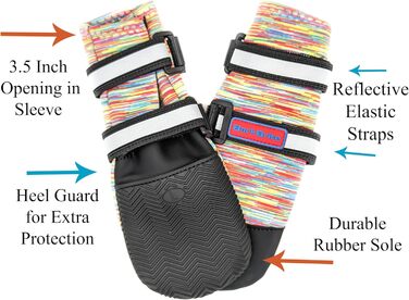 Чоботи для будь-якої погоди, Неопрен, захист лап, з відбиваючими ременями, 5 розмірів (багатобарвні, розмір M) Multicolor Medium