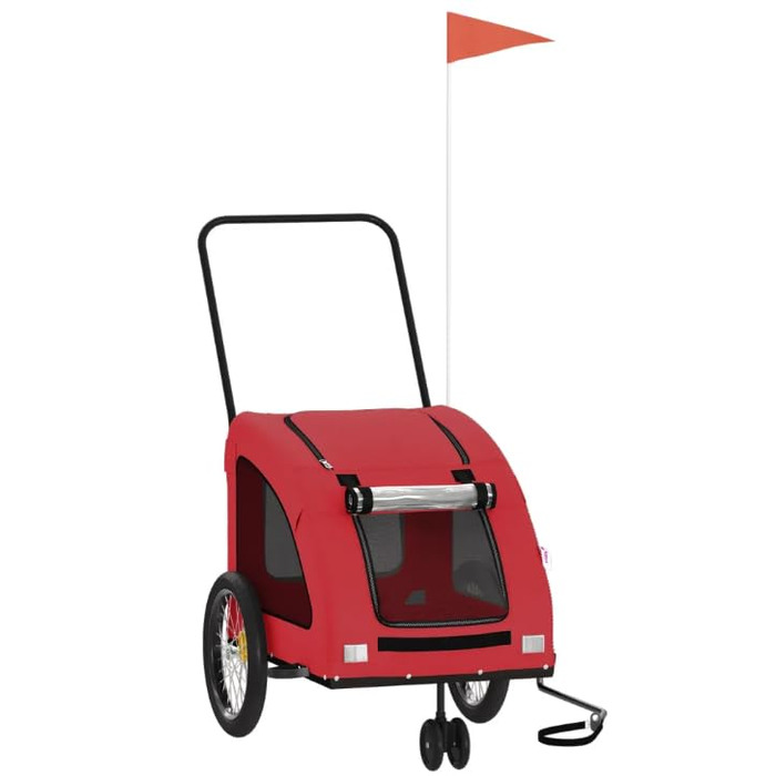 Фаркоп для велосипеда для собак: Велосипедна причеп для собак до 45 кг, Червоний, Оксфордська тканина та залізо