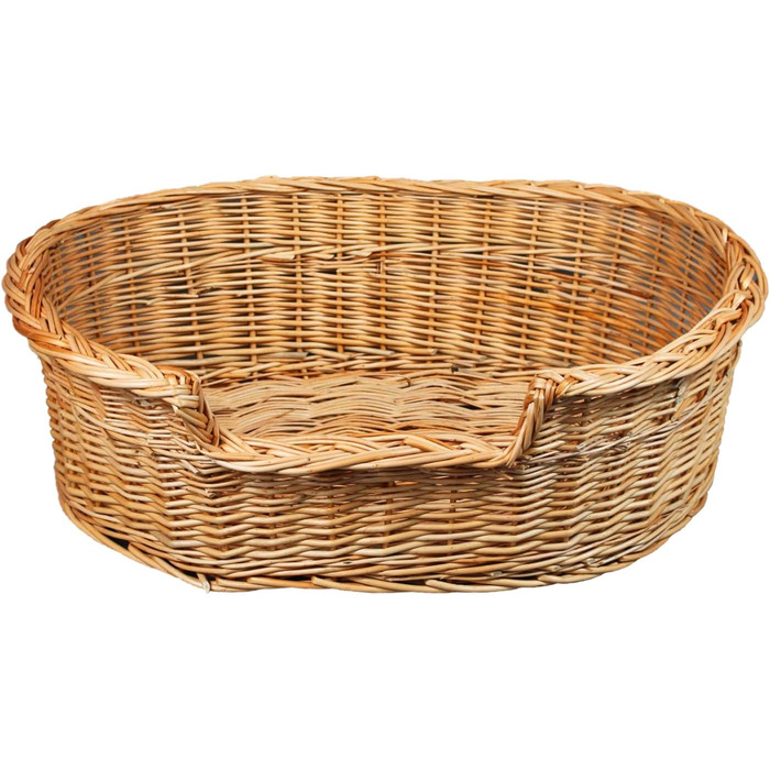 Плетене ліжко для собак та котів з ротангу, 43x28x10/14 см, розмір 75x54x21 см (без подушки)