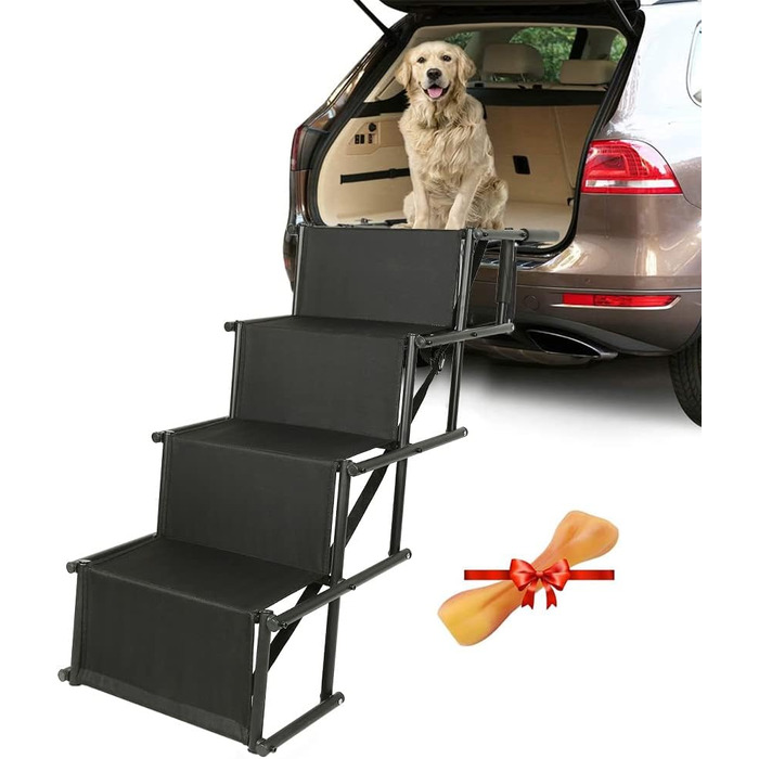 Східці для собак, пандус для собак, складаний - 4 сходинки для комфортного підйому та спуску, для дому та вулиці, для великих та маленьких собак