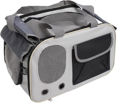 Транспортна переноска для котів та собак LUCKDANO, складана, з регульованим ременем, міцна, стильна (BLACK)