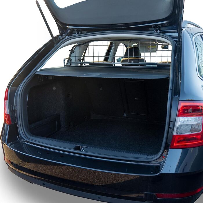 Сітка для собак Travall, сумісна зі Skoda Octavia Estate (2012-2020) / Scout (2014-2020), з дахом-панорамою. Надійна сталева перегородка для багажника, захист від вантажу, автозакріплення