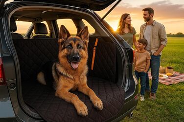Захист для заднього сидіння авто для собак - водовідштовхувальний, стійкий до подряпин, нековзний, миючий - матеріал Oxford - захист для собак в автомобілі з бічним захистом - 141x134 см - підходить для SUV та легкових автомобілів DElightX