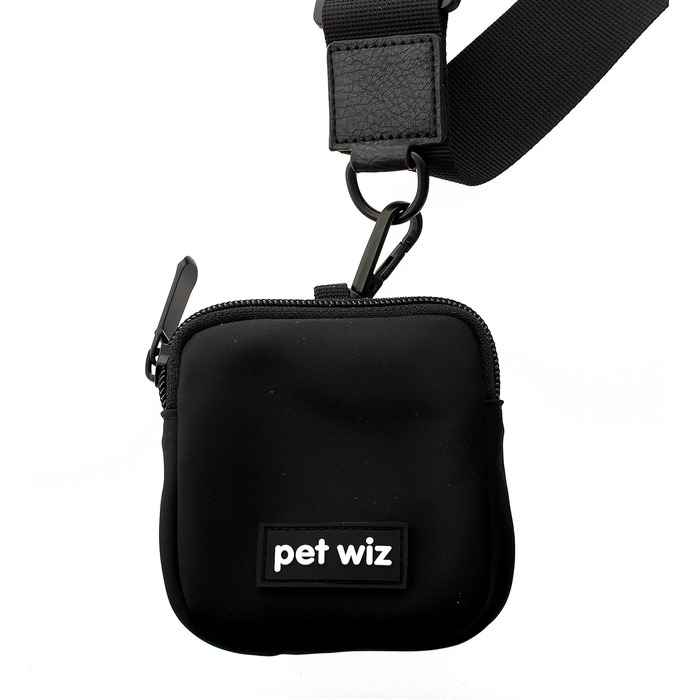 Сумка для собак Pet Wiz з регульованим ремінцем та кишенькою для ласощів, чорна
