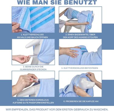 Рушник для собак середніх та великих порід, швидковисихаючий, з мікрофібри, для купання та плавання, довжина спини 40-50 см