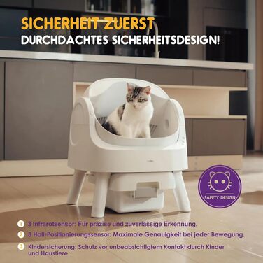 PetPivot автоматичний туалет для котів із самоочищенням, відкритий дизайн, миттєве прибирання, ручний та автоматичний режими, для великих котів та багатокотних домівок