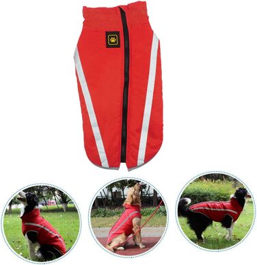 Водонепроникний дощовик для собак - дощовик для маленьких собак та цуценят (45x55 см, червоний)