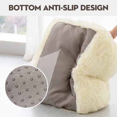 М'яке ліжко-диванчик для котів MEWOOFUN 76x45 см - велике, плюшеве, знімне та миється, для котів та маленьких собак