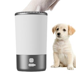 Електричний мийник лап для собак великих порід | Автоматичний мийник лап для котів та цуценят | Чорний/Білий