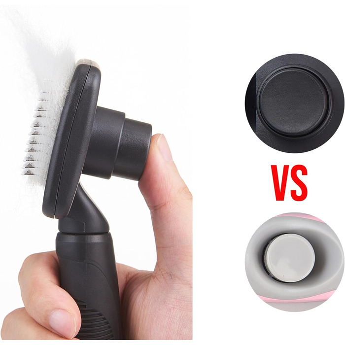 Самоочисна щітка для собак, вичісувальна щітка для довгої та короткої шерсті, турбота про шкіру, щітка для собак та котів, що видаляє шерсть, щітка для грумінгу, чорна