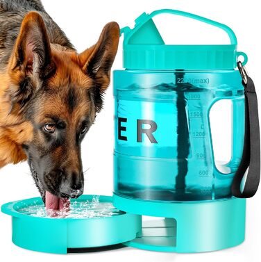 Турбопляшка для собак Lesotc 2200 мл: велика, портативна, для подорожей та кемпінгу (м'ятний)