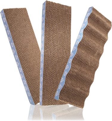 Bella & Balu: Набір з 3 картонних когтеточок для котів | Когтеточка-картон, когтеточка-стійка, захист меблів