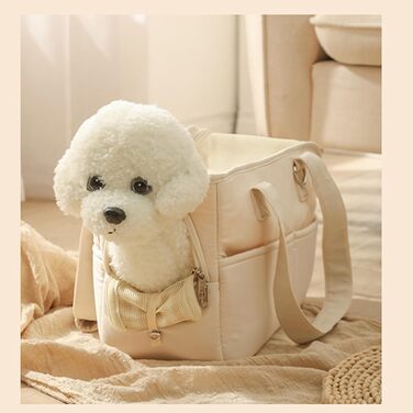 Сумка-переноска для собак маленьких порід до 4 кг, бавовняна, з подушкою, великі кишені