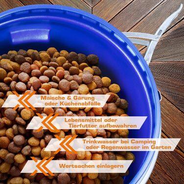 Ферментаційна бочка з кришкою 85 л, з нержавіючої сталі, з широкою горловиною, для бродіння, універсальна бочка, садова бочка, харчова, блакитна