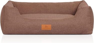 Лягу для собак Knuffelwuff Lotte з велюру, 70 x 50 см - знімний, пральний чохол - для великих, середніх та маленьких собак (світло-коричневий)
