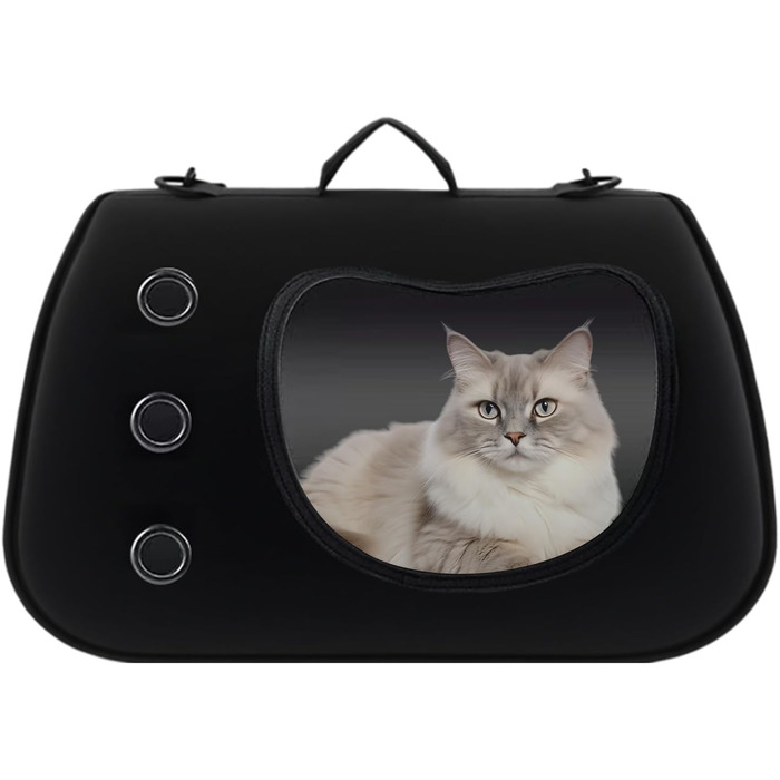 Сумка-переноска для собак та котів, чорна | Зручна, легка, для подорожей, пікніків, кемпінгу