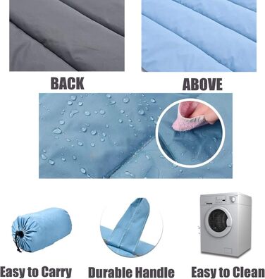 Водонепроникний килимок для собак на вулицю, складаний, миючий, великі породи, портативний, 110x68 см (Блакитний)