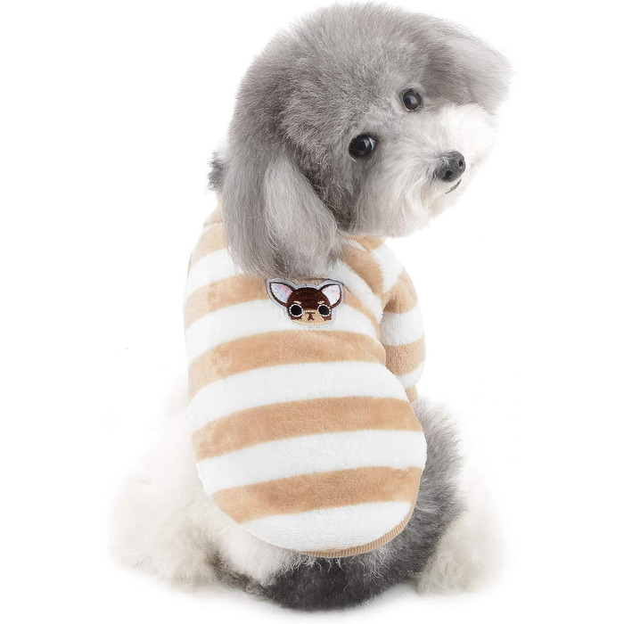 Теплий зимовий пуловер для собак ZUNEA: флісова куртка для цуценят, тепла сорочка для чихуахуа, котів, собак, дівчаток та хлопчиків, коричнева, розмір L