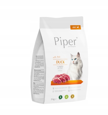 Сухий корм для тварин Piper Animals з качкою, 3 кг