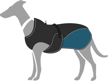 Собачий плащ Hunter UPPSALA ALLROUNDER 2-в-1, водостійкий, із знімною флісовою підкладкою, антрацит/петрол, 55 см