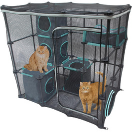 Котячий комплекс Kitty City Claw Mega для дому й вулиці, меблі для котів, лежак, кігтеточка з гофрованого картону, чорний