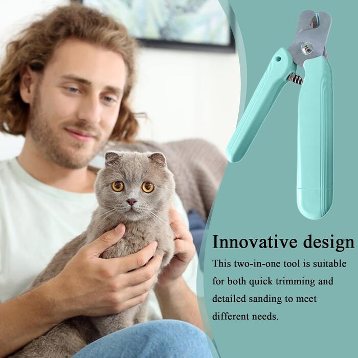 Ножиці для обрізання кігтів собак та котів з LED-підсвічуванням | Безшумні, з захисним насадком та ергономічним дизайном | Для собак та котів будь-яких порід