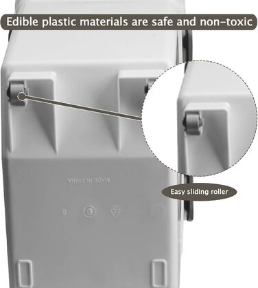 Контейнер для зберігання корму для собак великого об'єму (13,6 кг) з ложкою та мірним стаканчиком (сірий)