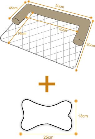 Крісло-ліжко для собак Raikou: зручне та захисне рішення для вашого улюбленця (70x90 см, сірий)