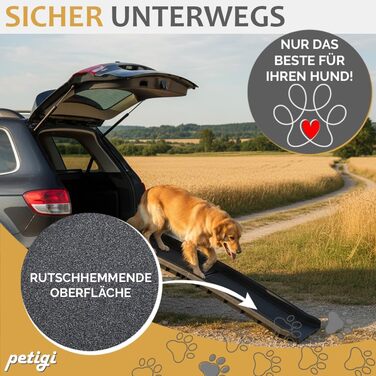 Рампа для собак в автомобіль, алюміній, Petigi, 70-150 кг, антиковзка, для SUV
