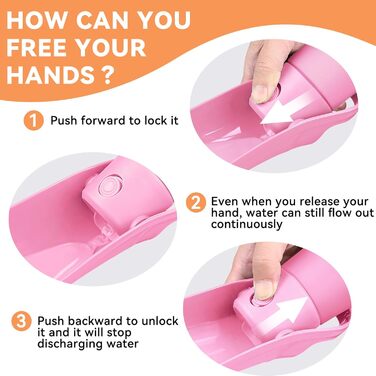 Водяна пляшка для собак 765 мл з нержавіючої сталі, витокозахисна, рожева - для подорожей, прогулянок та активного відпочинку