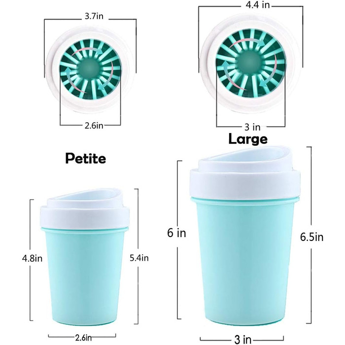 Очищувач лап для домашніх тварин Bealy – легко розібрати та встановити, щітка для лап собак Petite Bluegreen