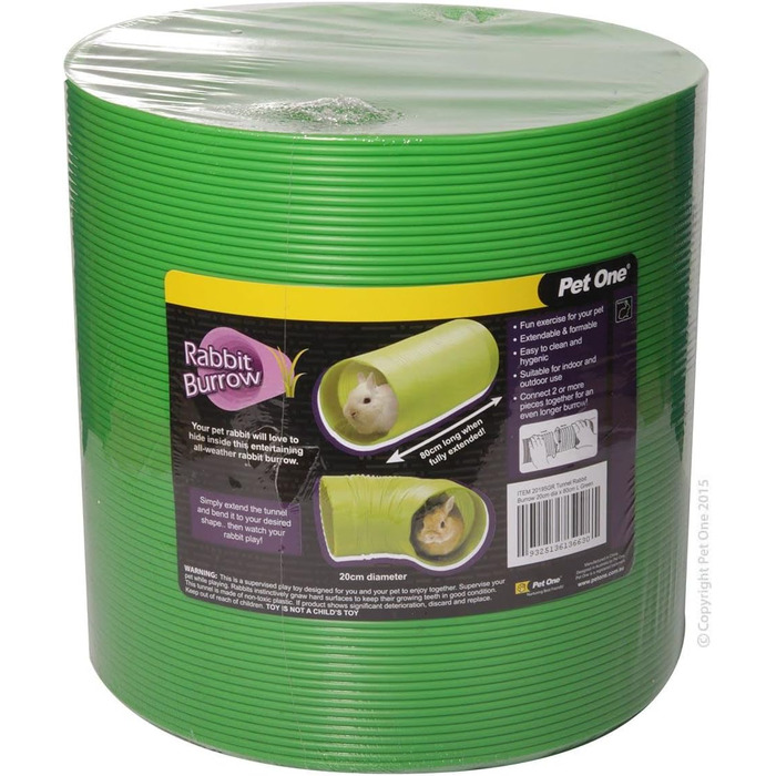 Туннель для кроликів, морських свинок та хоряків Pet One Grüner – діаметр 20 см, довжина 80 см