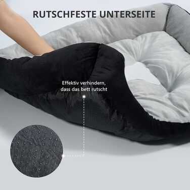 Лежанка для собак середнього розміру з високими бортиками та знімним чохлом, 80x60x15 см (Сірий)