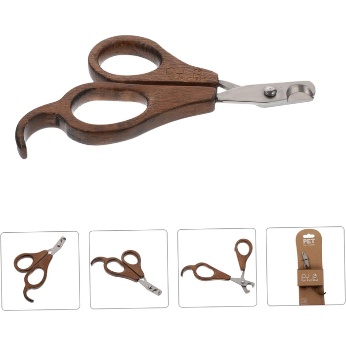 Набір з 3 шт. ножиці для стрижки кігтів домашнім тваринам BESPORTBLE - для собак, котів, дерев'яні, коричневі