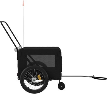 Причіп для собак Fasba: міцний, з відбивачами та прапором, для собак та котів, чорний, 135 x 68,5 x 73,5 см