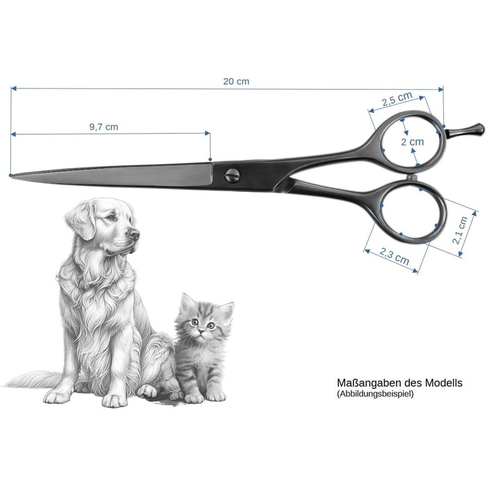 Професійна ножиця для грумінгу собак Weltmeister Solingen: моделююча, розріджуюча, з лезом як у бритви, 8 дюймів (20 см), 56 зубців, преміум-якість, Made in Germany