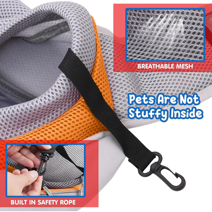 PETCUTE Сумка-переноска для собак та котів, чорна, до 4 кг, дихаюча, з поводком