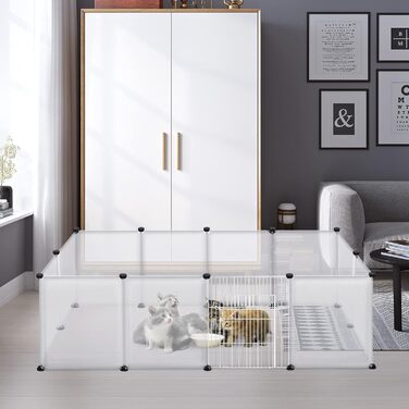 Клітка-вольєр для кроликів та інших дрібних тварин VANCHEMO 145x75x48 см, металева сітка, вольєр для тварин, клітка для кошенят, клітка для собак, прозора, з дверцятами