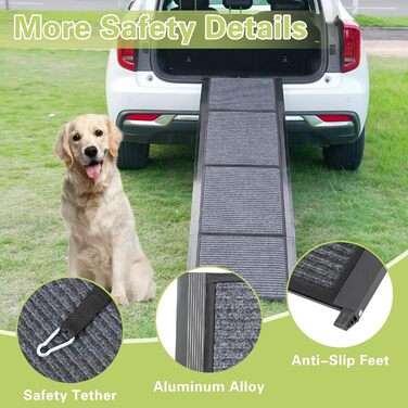 Рампа для собак у машину, 180 см, розкладна, протиковзка. Підходить для авто, вантажівок та SUV. Ширина 50 см. Максимальне навантаження: 110 кг