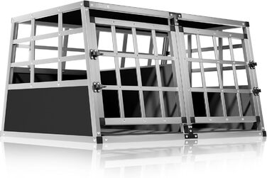 CADOCA® Клітка для собак, алюміній, 54x70x51 см, міцна, для подорожей в авто, переноска для тварин, CADOCA®