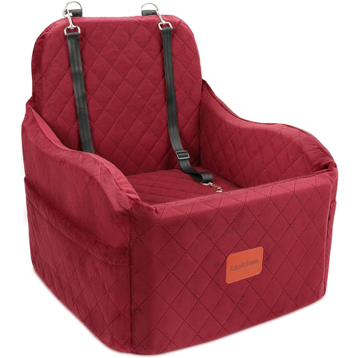 Автокрісло для собак Booster - червоне, середнє, з кишеньками